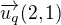 $\overrightarrow{u_q}(2,1)$