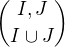 ${I, J \choose I \cup J}$