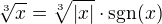 $\sqrt[3]{x} = \sqrt[3]{|x|} \cdot \text{sgn}(x)$