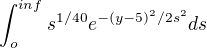 kopírovat do textarea $\int_{o}^{inf}s^{1/40}e^{-(y-5)^{2}/2s^{2}} ds$