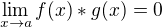 $\lim_{x\to a} f(x)*g(x) = 0$