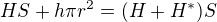 $HS+h\pi r^2=(H+H^{*})S$