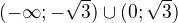 $(-\infty;-\sqrt{3})\cup (0;\sqrt{3})$