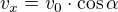 kopírovat do textarea $v_{x}=v_{0}\cdot \cos \alpha $