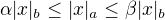 $\alpha |x|_{b}\le |x|_{a}\le \beta |x|_{b}$