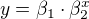 $y=\beta_1\cdot \beta_2^x$