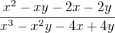 $\frac{x^2 - xy - 2x - 2y}{x^3 - x^2y - 4x + 4y}$