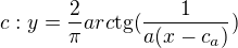 $c:y=\frac{2}{\pi }arc\text{tg}(\frac{1}{a(x-c_{a})})$