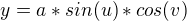 kopírovat do textarea $y=a*sin(u)*cos(v)$
