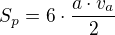 kopírovat do textarea $S_p=6\cdot \frac{a\cdot v_a}{2}$