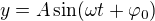 $y=A\sin (\omega t+\varphi _0)$
