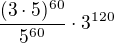 kopírovat do textarea $\frac{(3\cdot 5)^{60}}{5^{60}}\cdot 3^{120}$