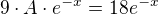 $9\cdot A\cdot e^{-x}=18e^{-x}$