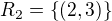 $R_2=\{(2, 3)\}$
