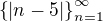 $\{|n-5|\}_{n=1}^{\infty}$