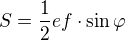 $S=\frac{1}{2}ef\cdot\sin \varphi $