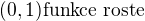 $(0, 1) \text{funkce roste}$