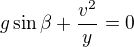 kopírovat do textarea $g \sin \beta + \frac{v^2}{y}=0$