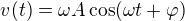 $v(t)=\omega A\cos(\omega t+\varphi)$