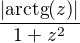 $\frac{\left|\mathrm{arctg}{\(z\)}\right|}{1+z^2}$