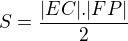 $S=\frac {|EC|.|FP|}{2}$