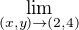 $\lim_{(x,y)\to(2,4)}$
