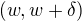 $(w, w+\delta)$