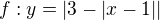 $f: y = |3-|x-1||$