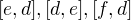 $[e,d], [d,e], [f,d]$