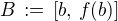$B\, :=\,[b,\, f(b)]$