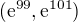 $(\mathrm{e}^{99},\mathrm{e}^{101})$