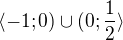 $\langle -1;0)\cup (0;\frac12\rangle$