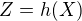$Z = h(X)$