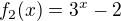 $f_2(x)=3^x-2$