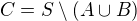 $C=S\setminus (A\cup B)$