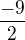 kopírovat do textarea $\frac{-9} {2}$