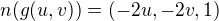 $n(g(u,v)) = (-2u, -2v, 1)$
