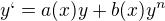 $y`=a(x)y+b(x)y^n$