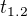 $t_{1.2}$