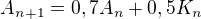 $A_{n+1} = 0,7A_n + 0,5K_n$