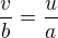 $\frac{v}{b}=\frac{u}{a}$