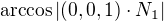 $\arccos |(0,0,1)\cdot N_1|$