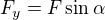 $F_y=F\sin\alpha$