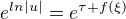 kopírovat do textarea $e^{ln|u|} = e^{\tau + f(\xi)}$
