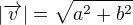 $|\overrightarrow{v}| = \sqrt{a^2 + b^2}$
