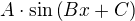 $A\cdot\sin\(B x+C\)$