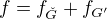 $f = f_{\check{G}} + f_{G'}$