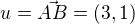 $u=\vec{AB}=(3,1)$