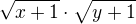 $\sqrt{x+1}\cdot\sqrt{y+1}$