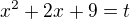 $x^2+2x+9=t$